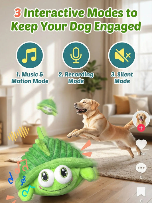 Interactive Dog Ball – Motion Activated Automatic Rolling Toy, USB Rechargeable & Squeaky, Self-Play Boredom Relief for Small Medium Large Dogs & Cats, Durable Indoor Outdoor Pet Toy